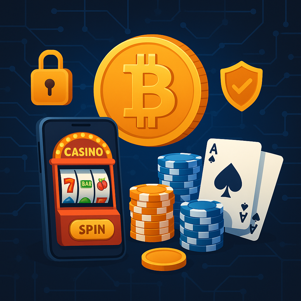ilustrasi gambar blockchain kripto dan casino