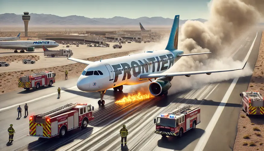 Pesawat menangkap api saat pendaratan keras di Las Vegas